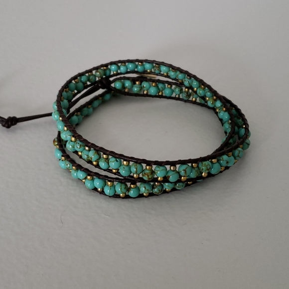 Nakamol Jewelry - Bracelet turquoise bead leather wrap bracelet